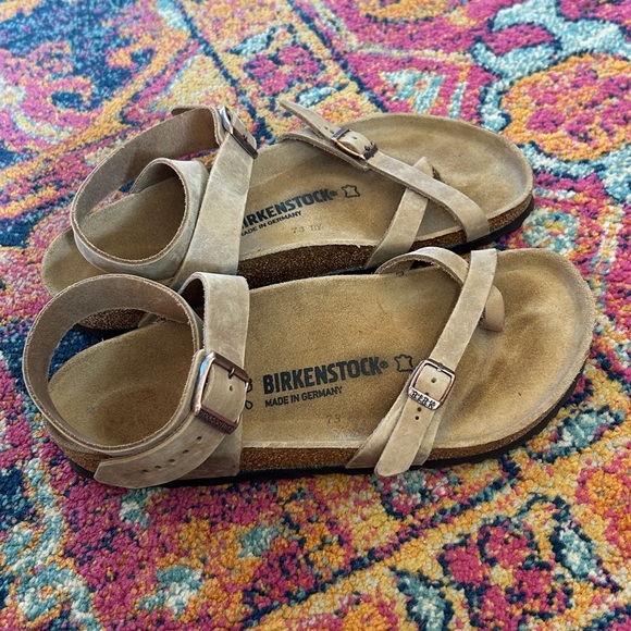 Birkenstock | Women's Tan Yara Ankle Wrap Leather Strappy Sandals Euro 41 US 10 - Picture 4 of 16